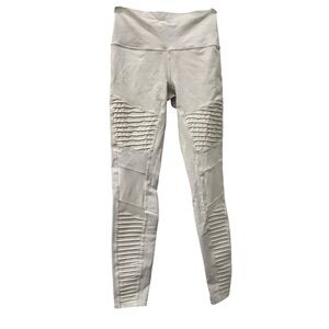 Alo Yoga High Waiste Moto Leggings Ivory Beige size Small + Under Armour Capri